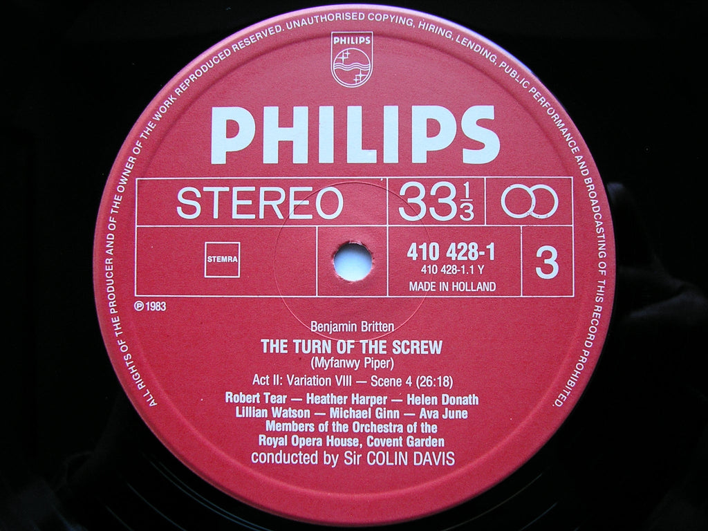 BRITTEN: THE TURN OF THE SCREW       SOLOISTS / OROHCG / DAVIS    2LP     410 426