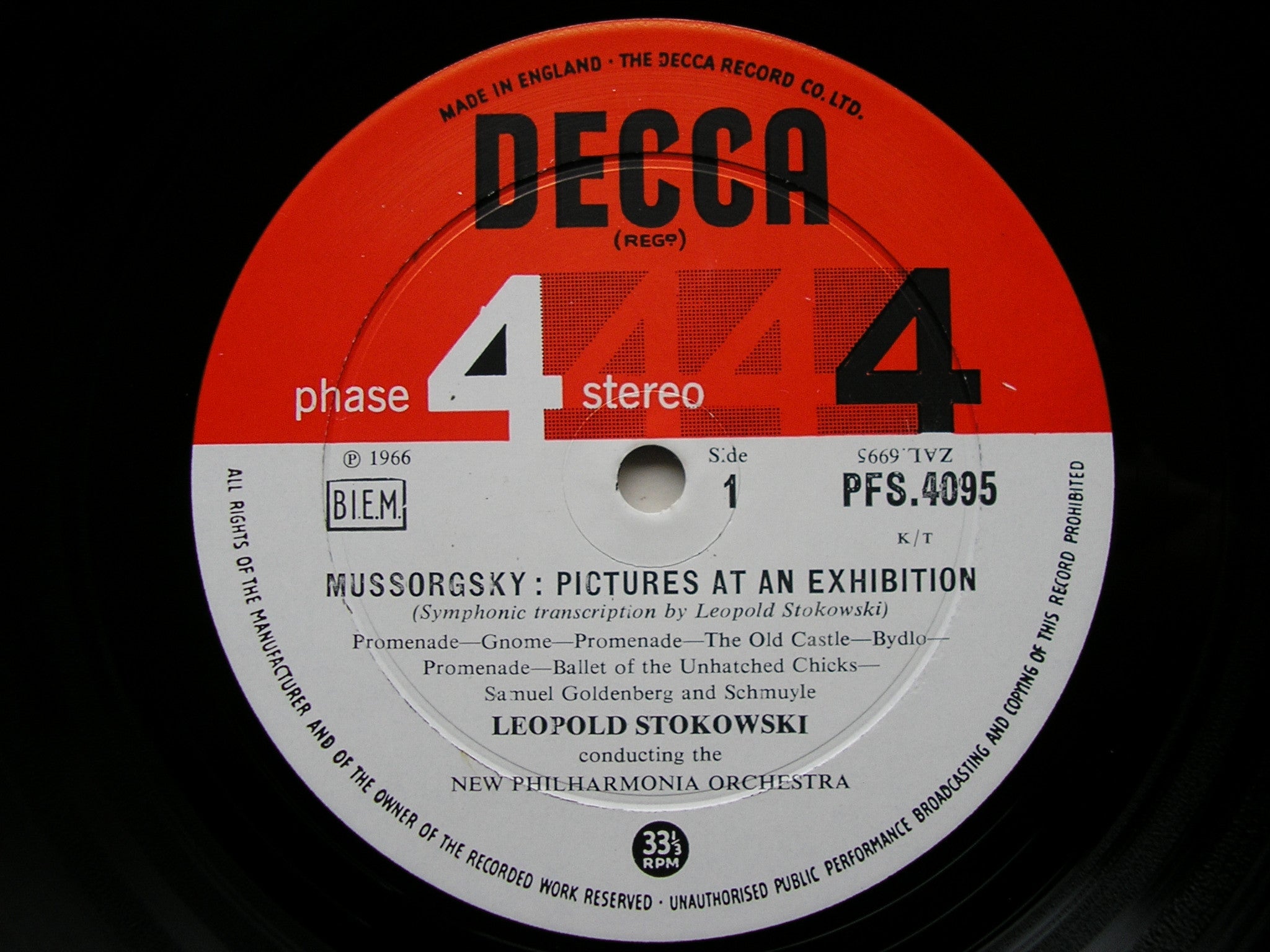 MUSSORGSKY: PICTURES AT AN EXHIBITION   STOKOWSKI /NEW PHILHARMONIA    PFS 4095