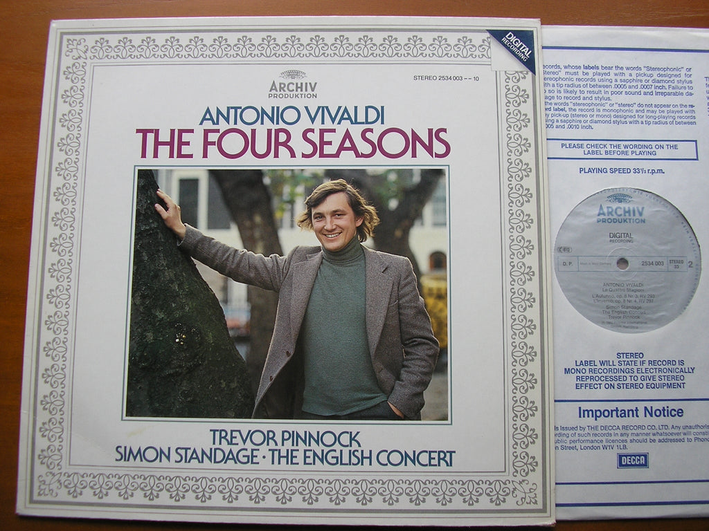 VIVALDI: THE FOUR SEASONS       STANDAGE / THE ENGLISH CONCERT / PINNOCK       2534 003