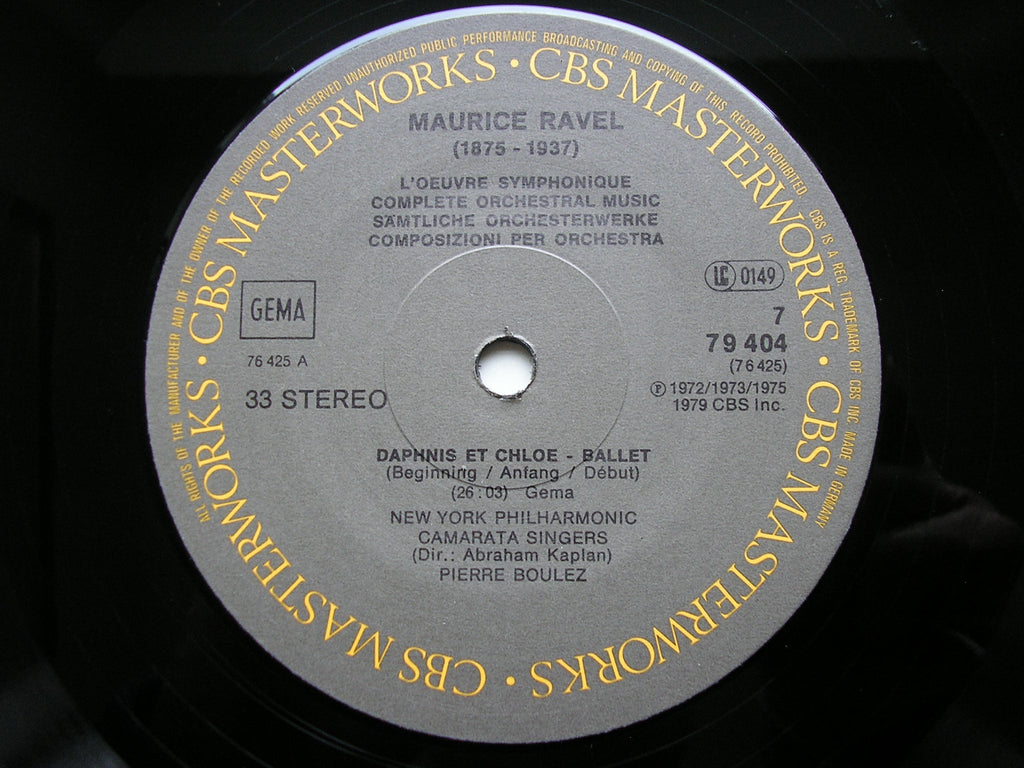 RAVEL: ORCHESTRAL MUSIC      PIERRE BOULEZ / CLEVELAND ORCHESTRA / NEW YORK PHILHARMONIC    4LP      79404
