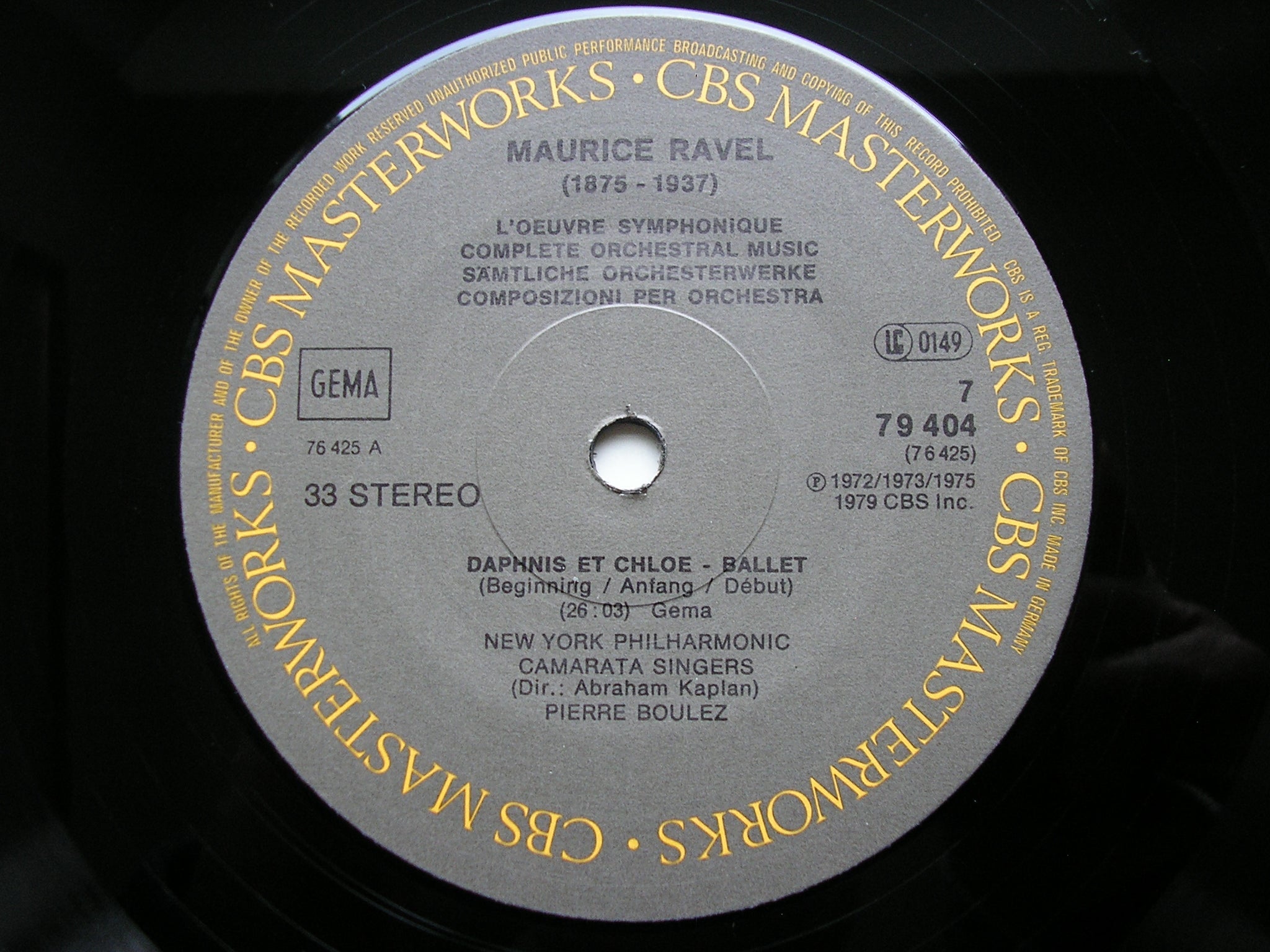 RAVEL: ORCHESTRAL MUSIC      PIERRE BOULEZ / CLEVELAND ORCHESTRA / NEW YORK PHILHARMONIC    4LP      79404