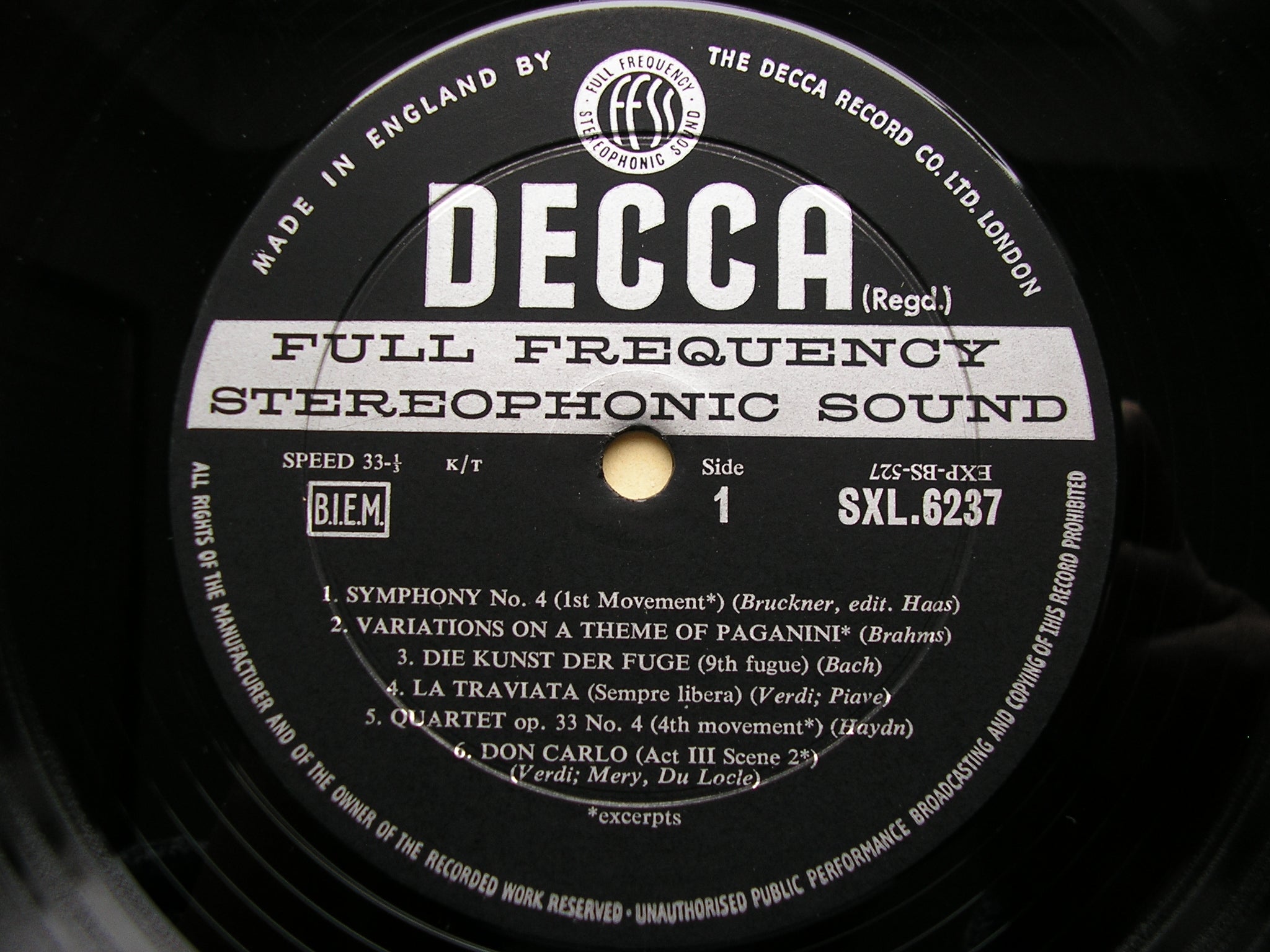 SXL 6237  DECCA STEREO SAMPLER ALBUM  1966      ED2