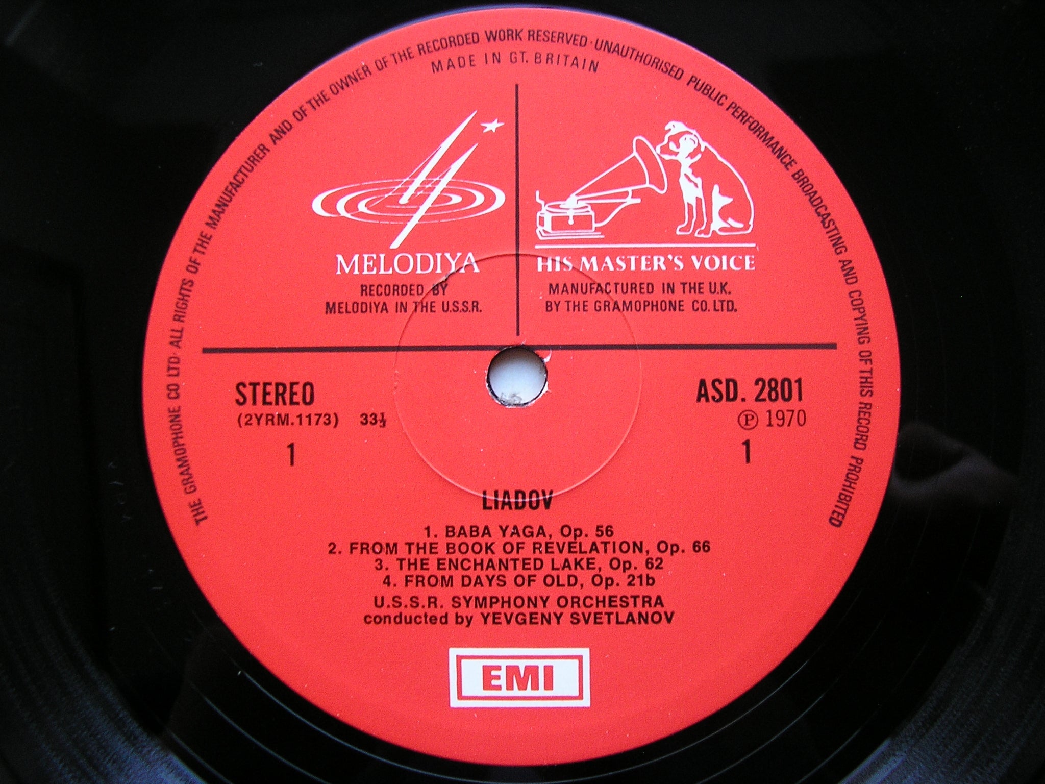 LIADOV: A MUSICAL SNUFF BOX / KIKIMORA / THE ENCHANTED LAKE YEVGENY SVETLANOV / USSRSO ASD 2801