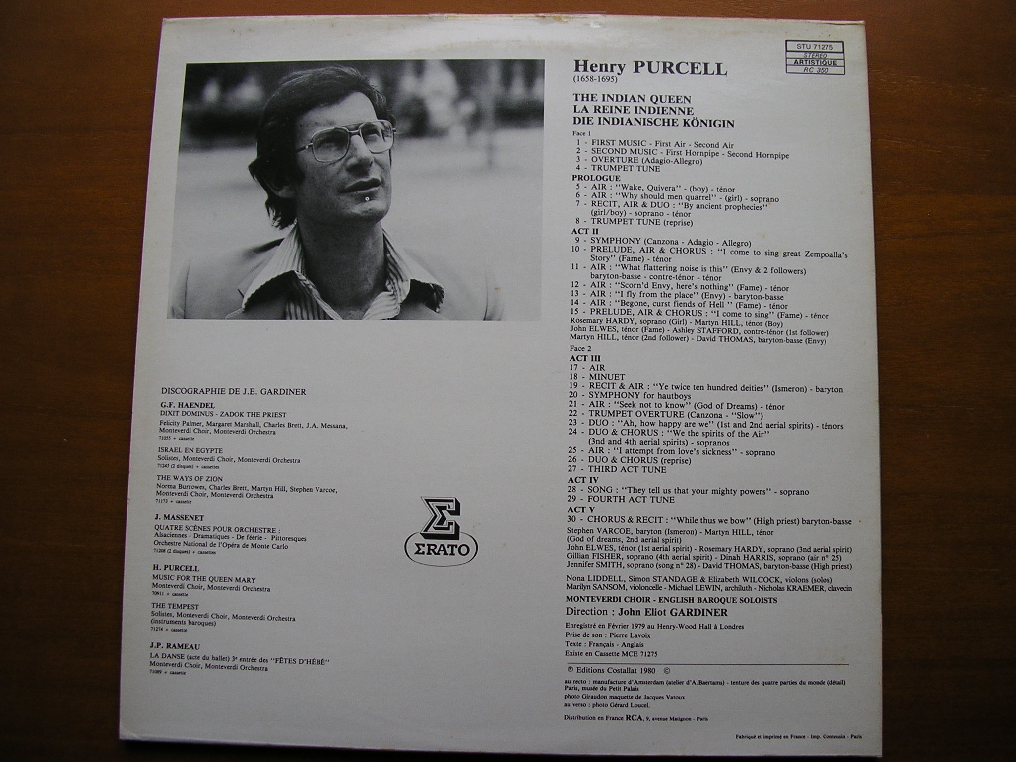 PURCELL: THE INDIAN QUEEN  (1695)       SOLOISTS / ENGLISH BAROQUE SOLOISTS / GARDINER     STU 71275