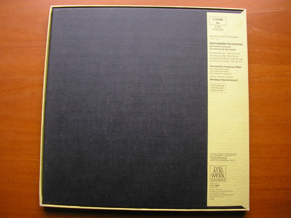 TELEMANN: DARMSTADT OVERTURES      HARNONCOURT / CONCENTUS MUSICUS WIEN    2LP     6.35498