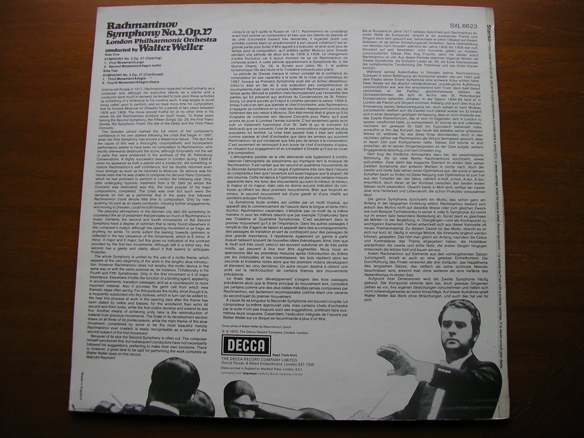 RACHMANINOV: SYMPHONY No. 2     WELLER / LONDON PHILHARMONIC      SXL 6623