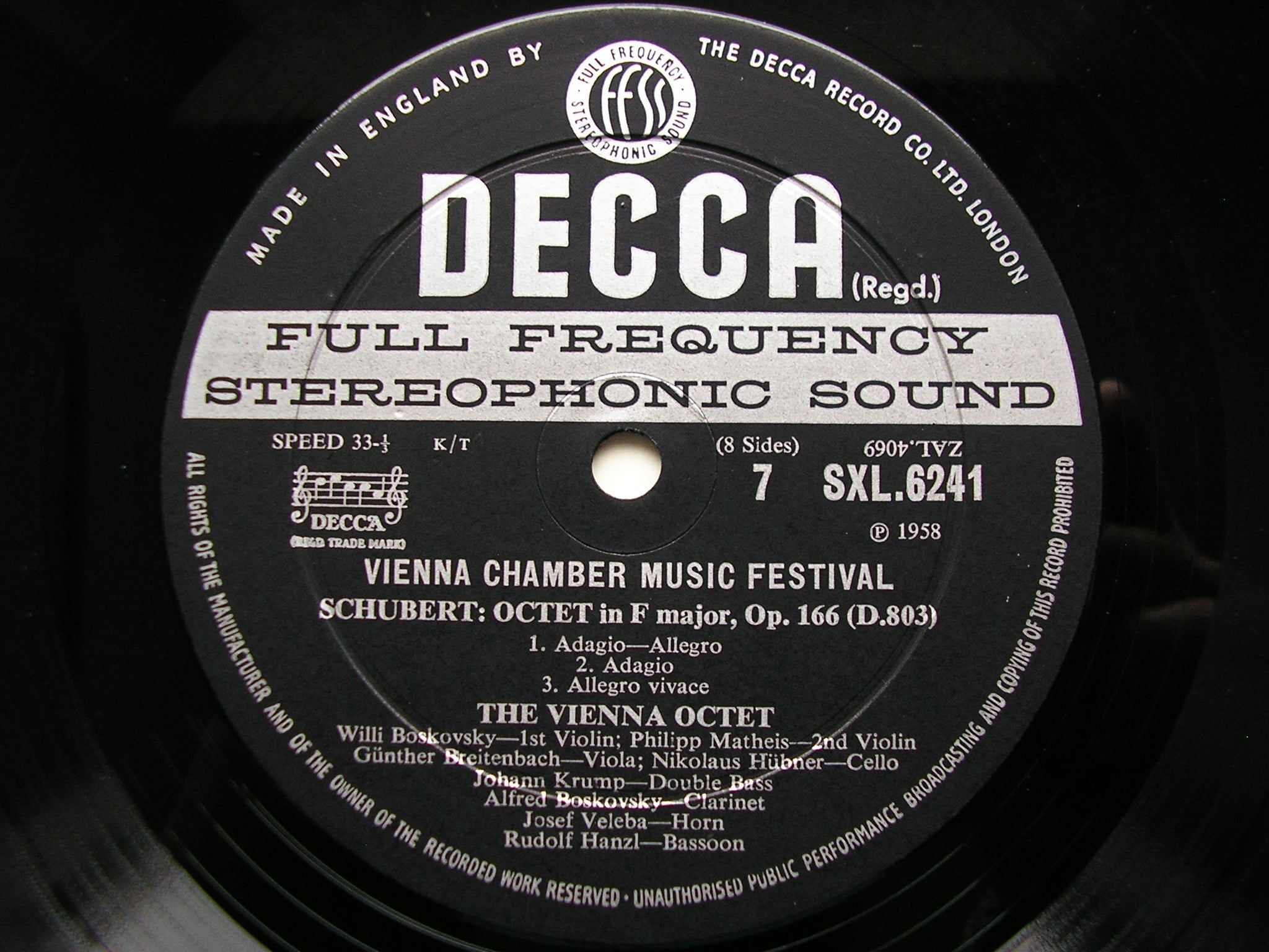 SXL 6238/41  VIENNA CHAMBER MUSIC FESTIVAL: MOZART / HAYDN / SCHUBERT / BEETHOVEN     4LP      ED2