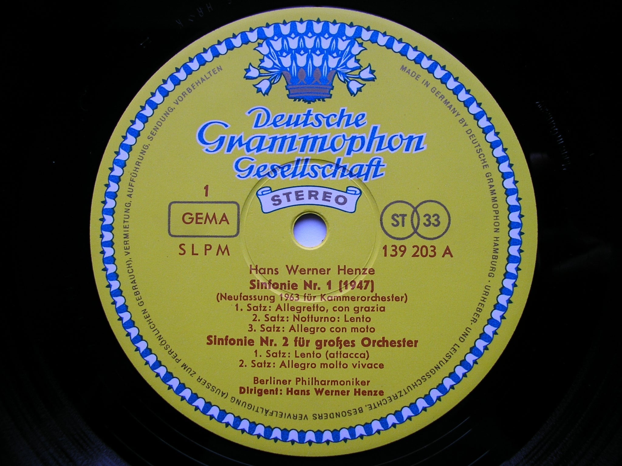 HENZE: FIVE SYMPHONIES     HENZE / BERLIN PHILHARMONIC    2LP      139 203 / 4