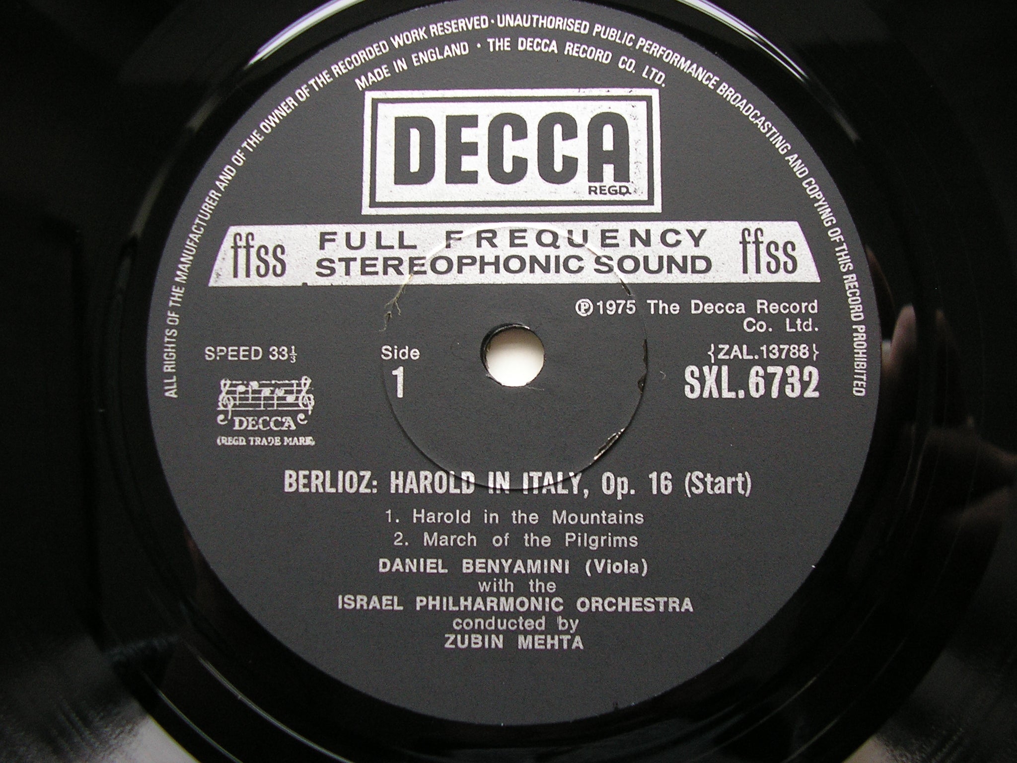 SXL 6732 BERLIOZ: HAROLD IN ITALY BENYAMINI / ISRAEL PHILHARMONIC / MEHTA