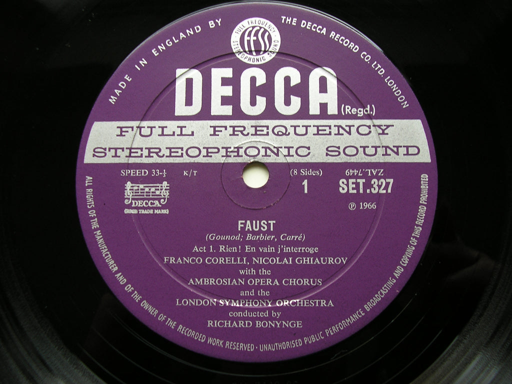 GOUNOD: FAUST - CORELLI / SUTHERLAND / GHIAUROV / LONDON SYMPHONY / BONYNGE   SET 327 - 30