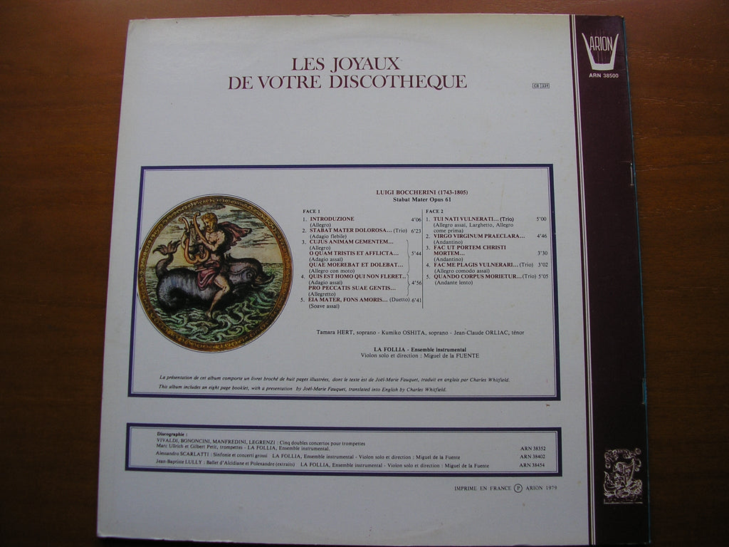 BOCCHERINI: STABAT MATER   SOLOISTS / LA FOLLIA / FUENTE      ARN 38500