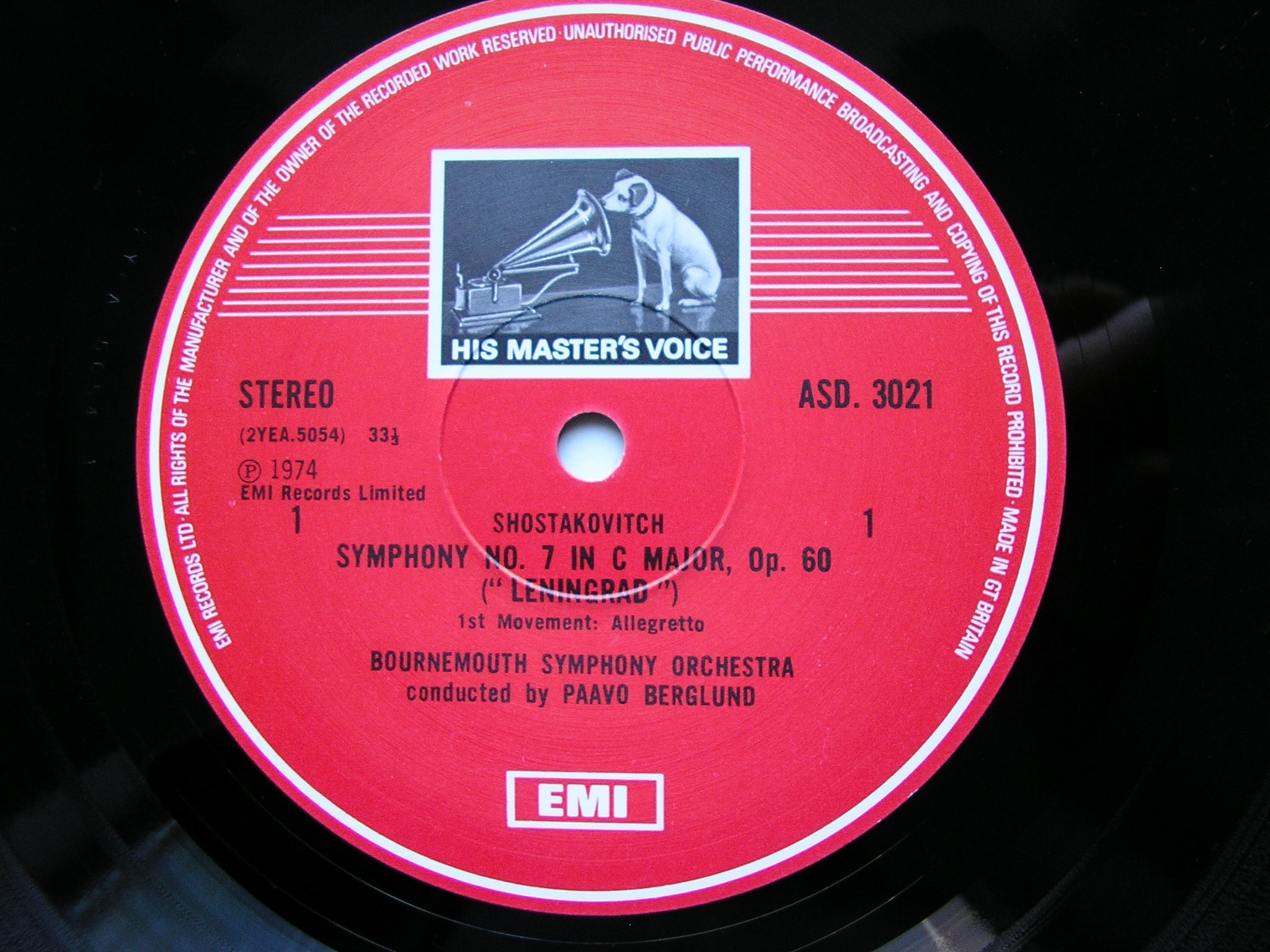 SHOSTAKOVICH: SYMPHONY No. 7 'Leningrad'       BERGLUND / BOURNEMOUTH SYMPHONY     2LP     SLS 897