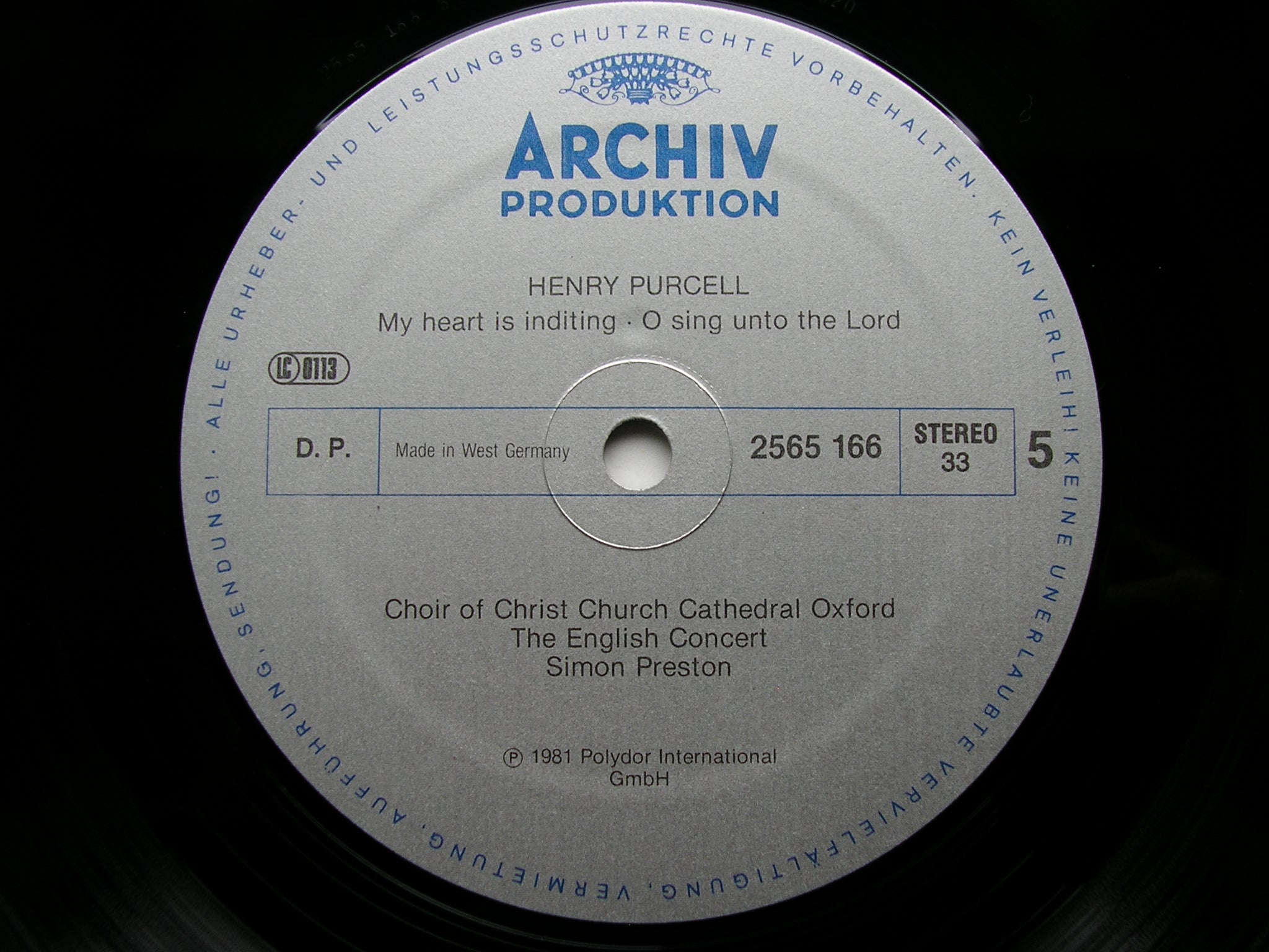 PURCELL: CHORAL WORKS     CHRIST CHURCH CATHEDRAL CHOIR / THE ENGLISH CONCERT / PRESTON      3LP     2723 076