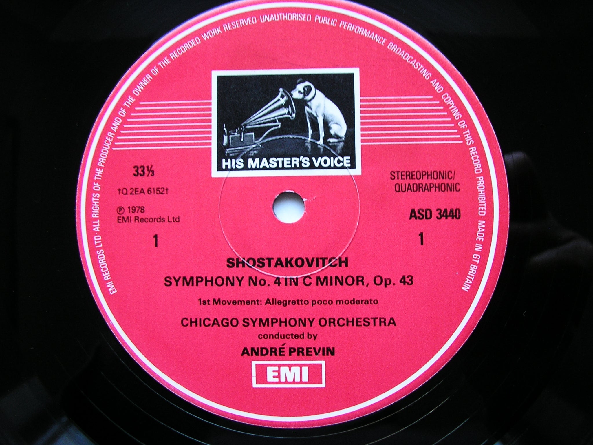 SHOSTAKOVICH: SYMPHONY No. 4     PREVIN / CHICAGO SYMPHONY     ASD 3440