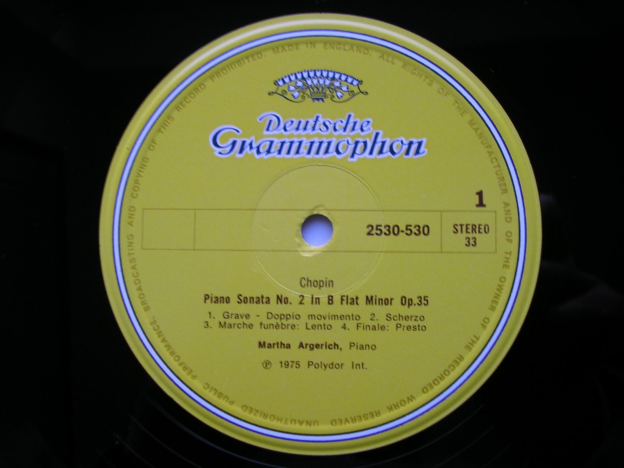 CHOPIN: SONATA No. 2 / SCHERZO No. 2 / GRANDE POLONAISE Op. 22      MARTHA ARGERICH    2530 530