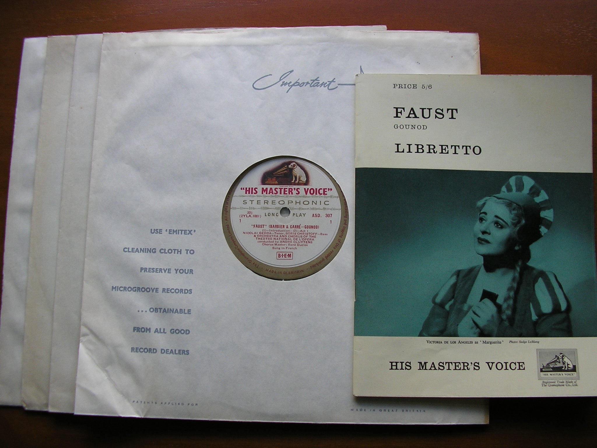 GOUNOD: FAUST - GEDDA / DE LOS ANGELES / CHRISTOFF / PARIS OPERA / CLUYTENS    ASD 307 - 10