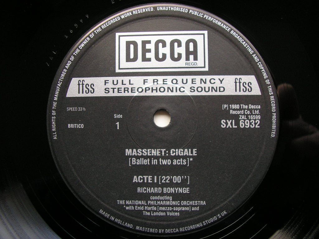 MASSENET: CIGALE / VALSE LENTE        BONYNGE / NATIONAL PHILHARMONIC    SXL 6932