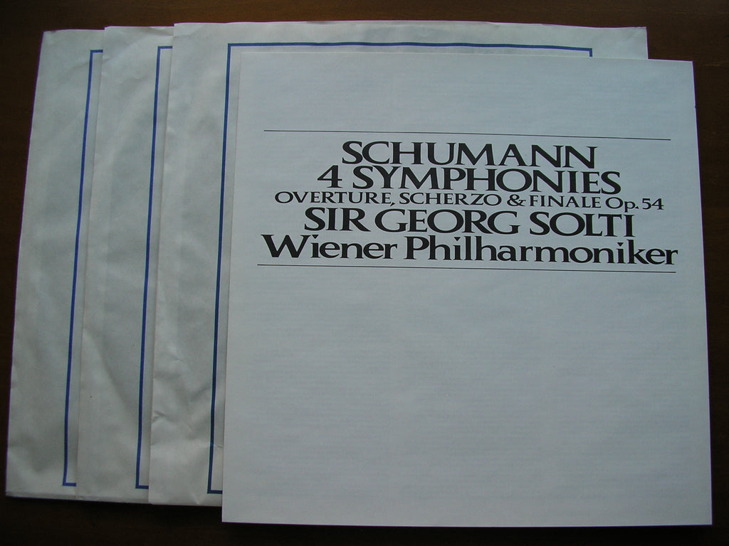 SCHUMANN: THE FOUR SYMPHONIES / OVERTURE, SCHERZO & FINALE     SOLTI / VIENNA PHILHARMONIC     3LP     D190D3