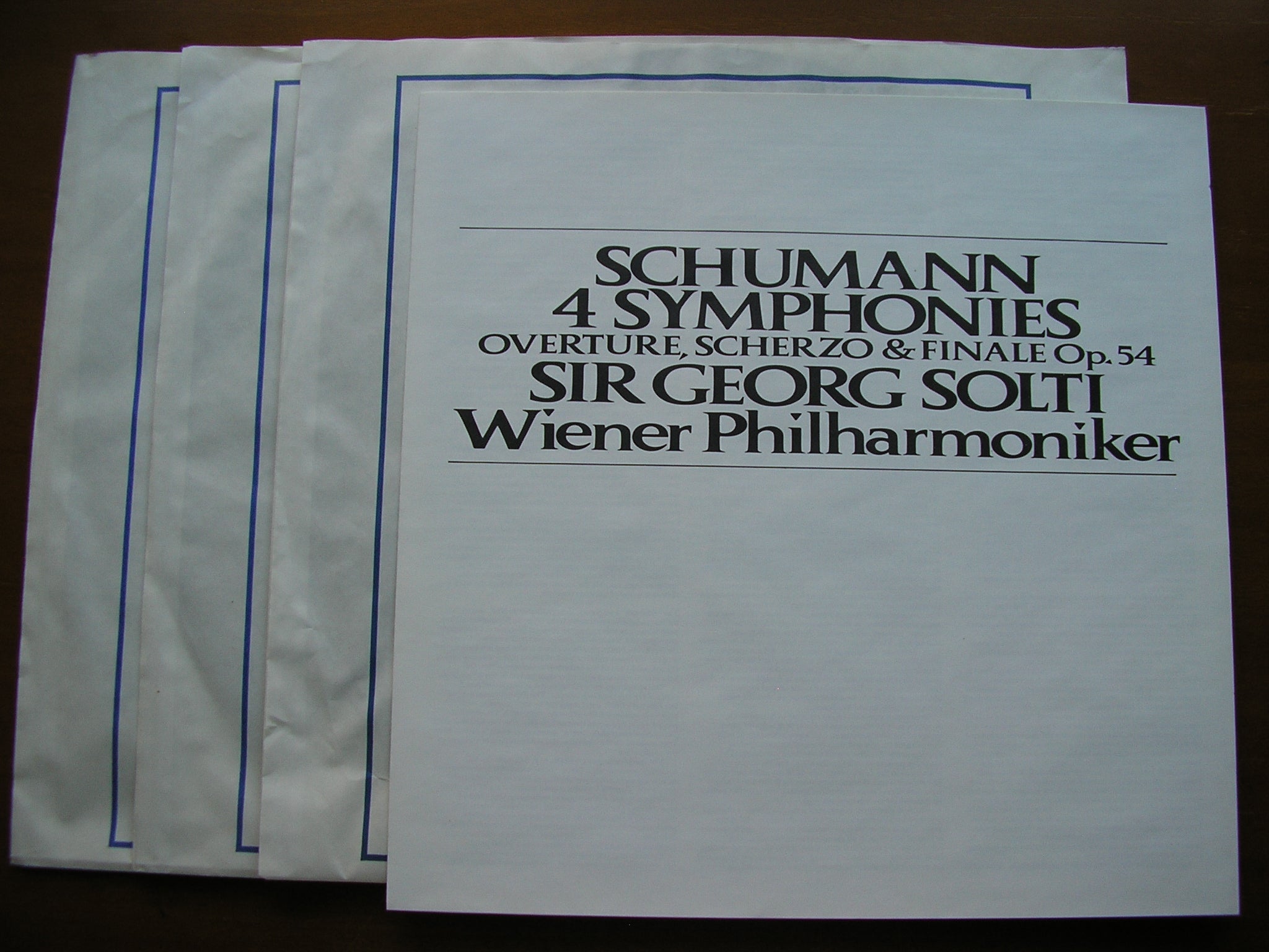 SCHUMANN: THE FOUR SYMPHONIES / OVERTURE, SCHERZO & FINALE     SOLTI / VIENNA PHILHARMONIC     3LP     D190D3