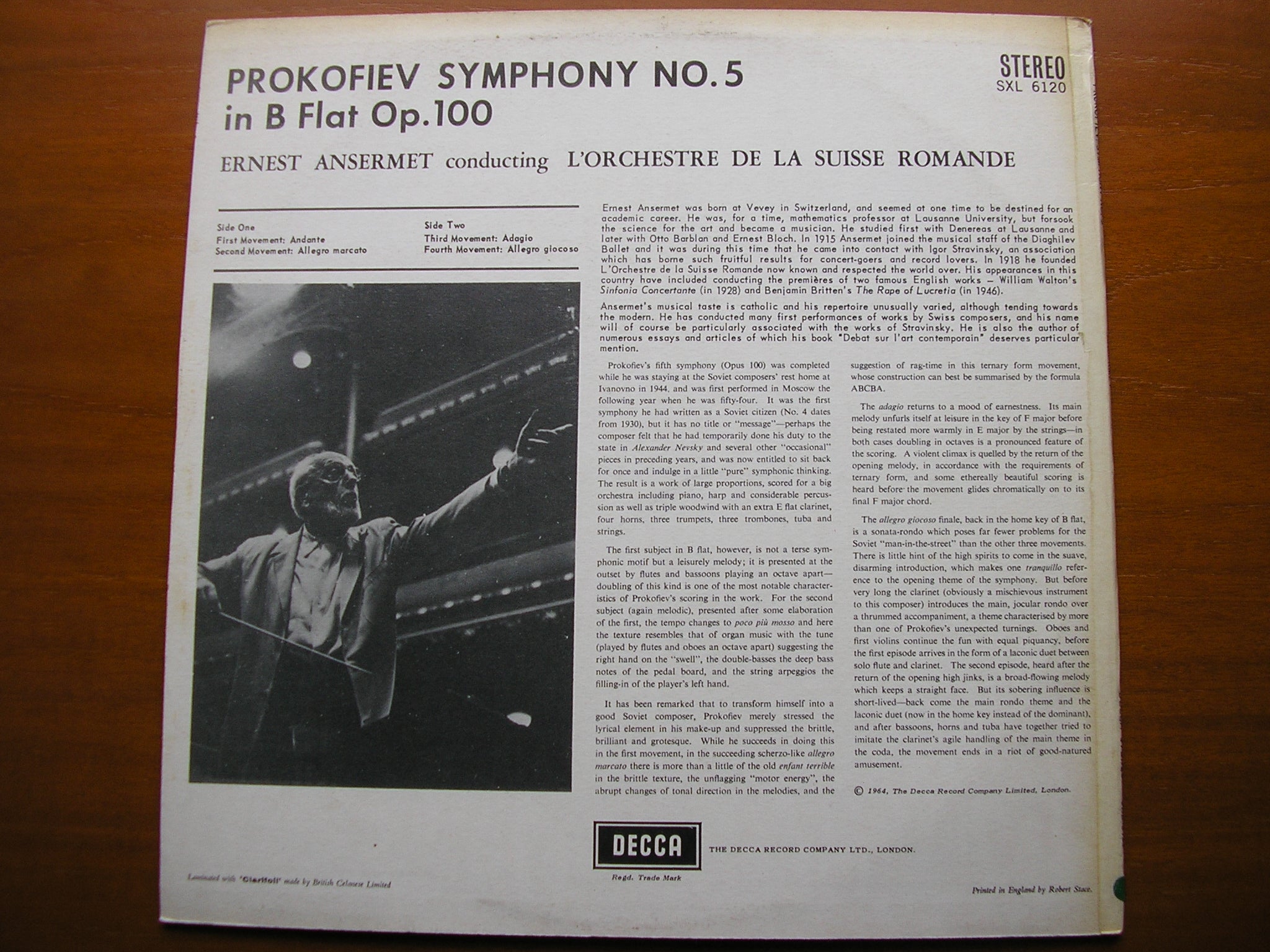 SXL 6120 PROKOFIEV: SYMPHONY No. 5 ANSERMET / SUISSE ROMANDE