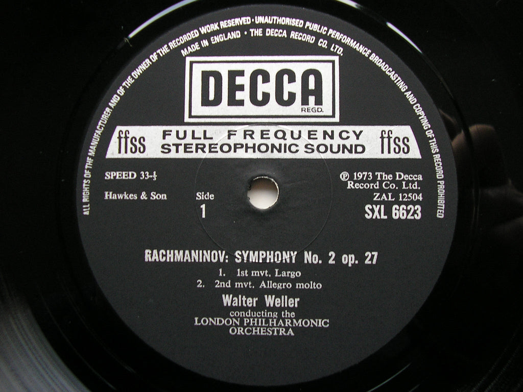 RACHMANINOV: SYMPHONY No. 3 / THE ROCK      WELLER / LONDON PHILHARMONIC    SXL 6720