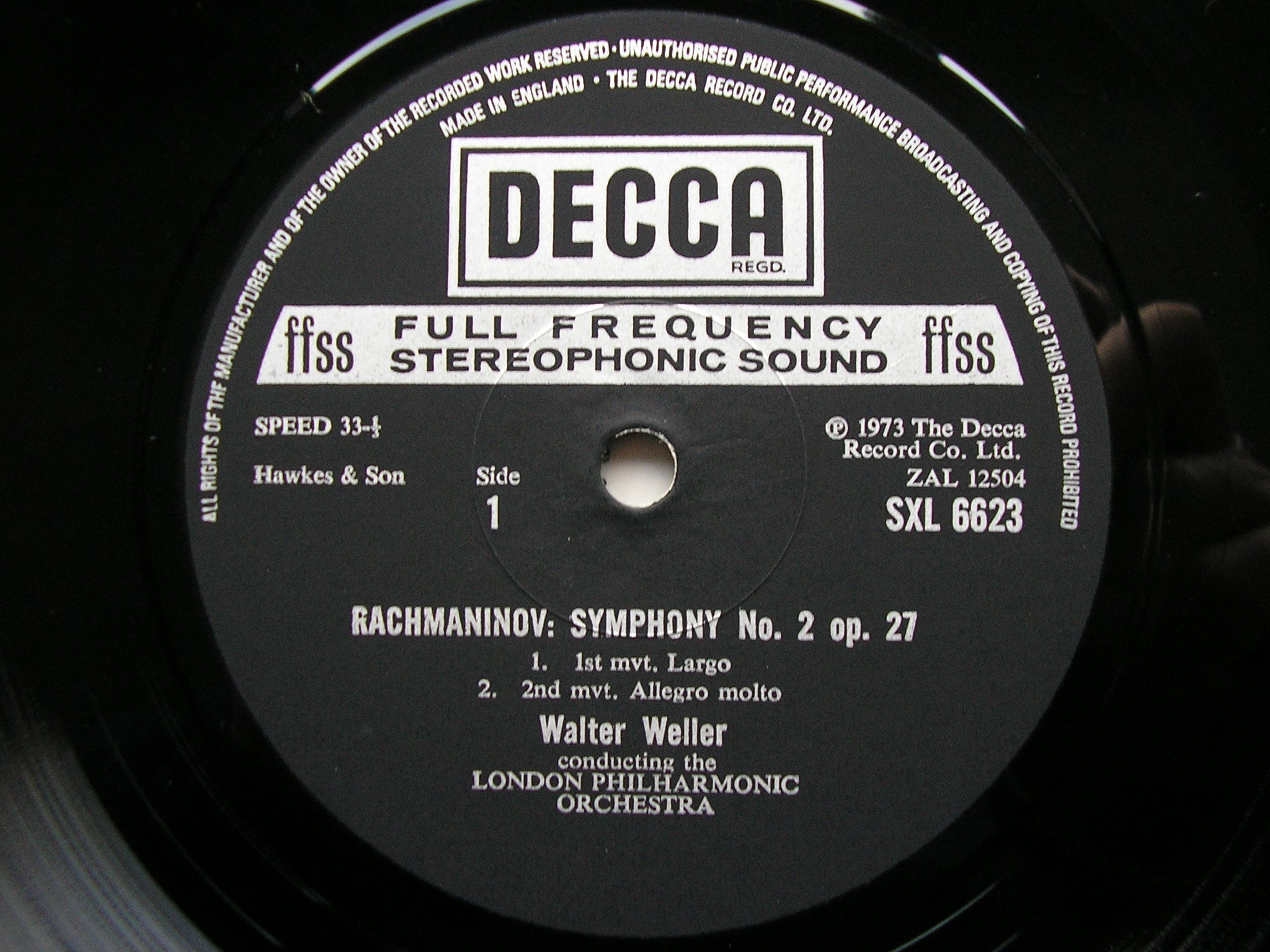 RACHMANINOV: SYMPHONY No. 3 / THE ROCK      WELLER / LONDON PHILHARMONIC    SXL 6720
