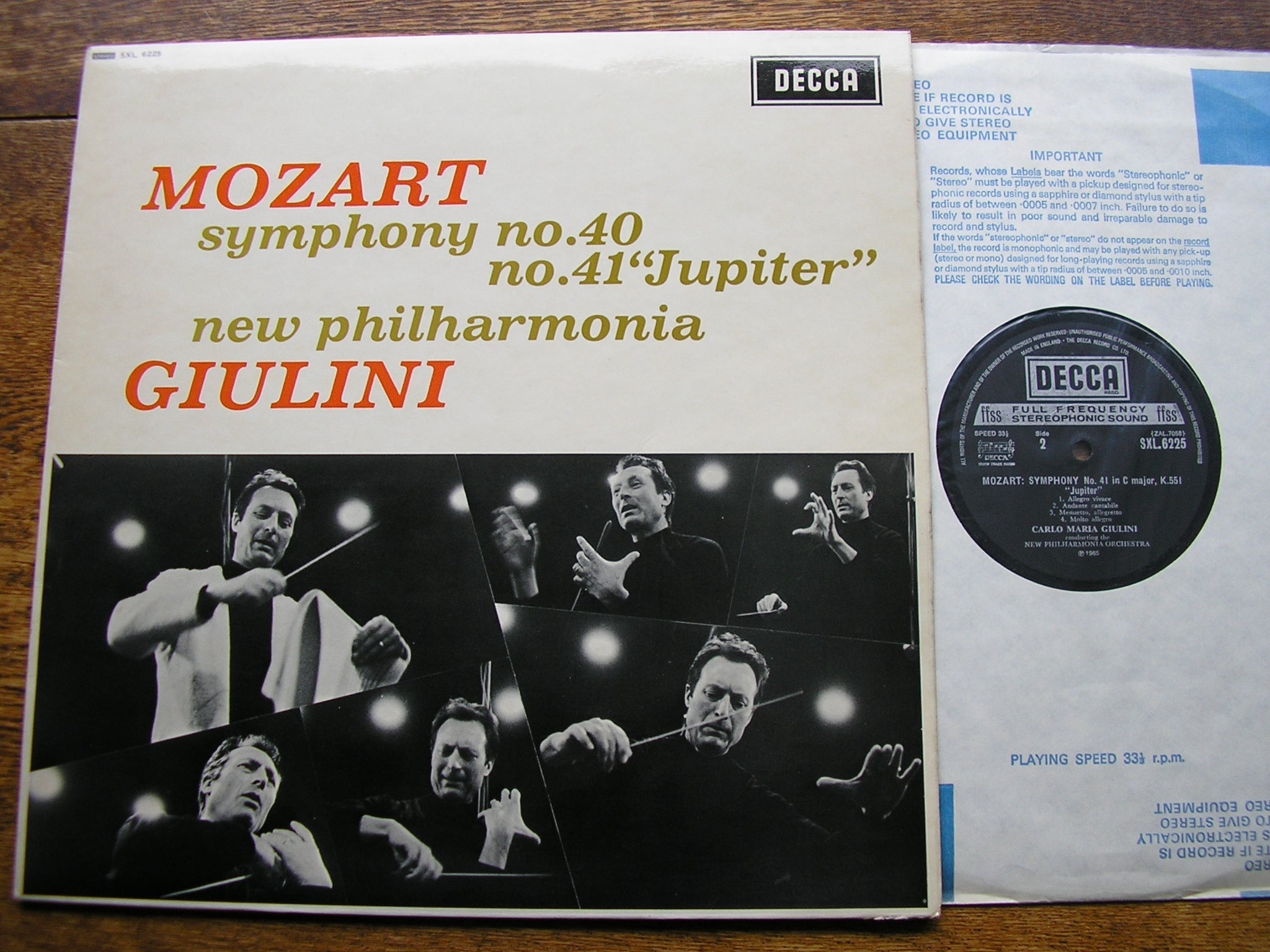 SXL 6225 MOZART: SYMPHONIES Nos. 40 & 41 GIULINI / NEW PHILHARMONIA /