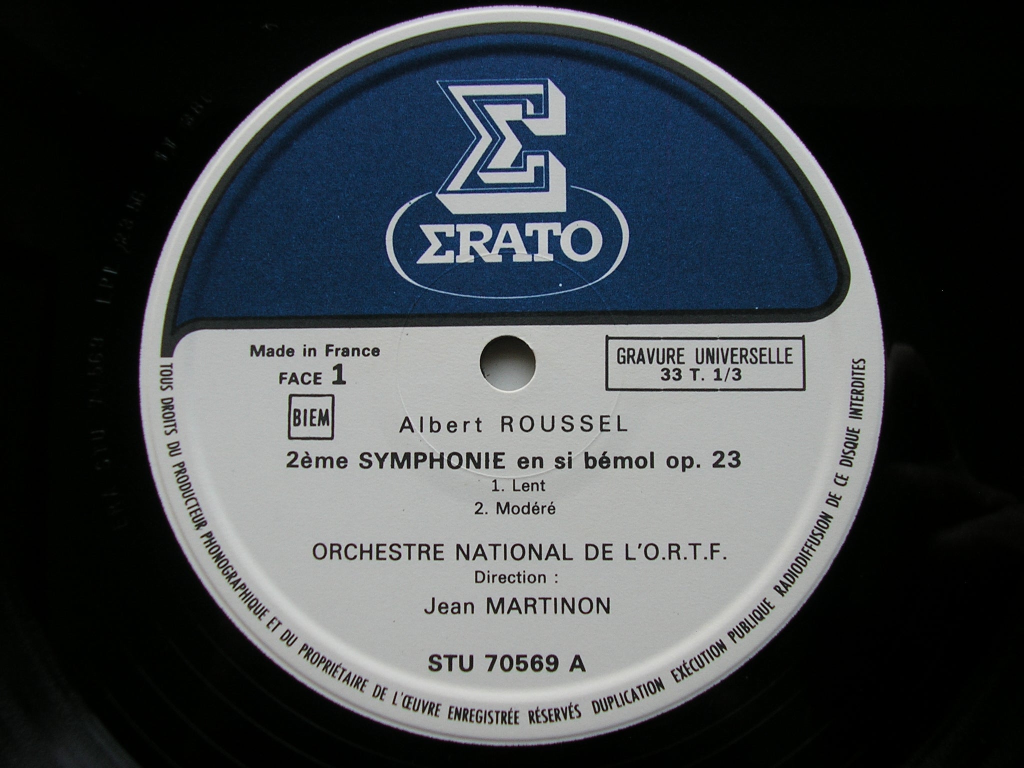 ROUSSEL: SYMPHONY No. 2 / POUR UNE FETE DE PRINTEMPS      MARTINON / FRENCH NATIONAL RADIO ORCHESTRA    STU 70569