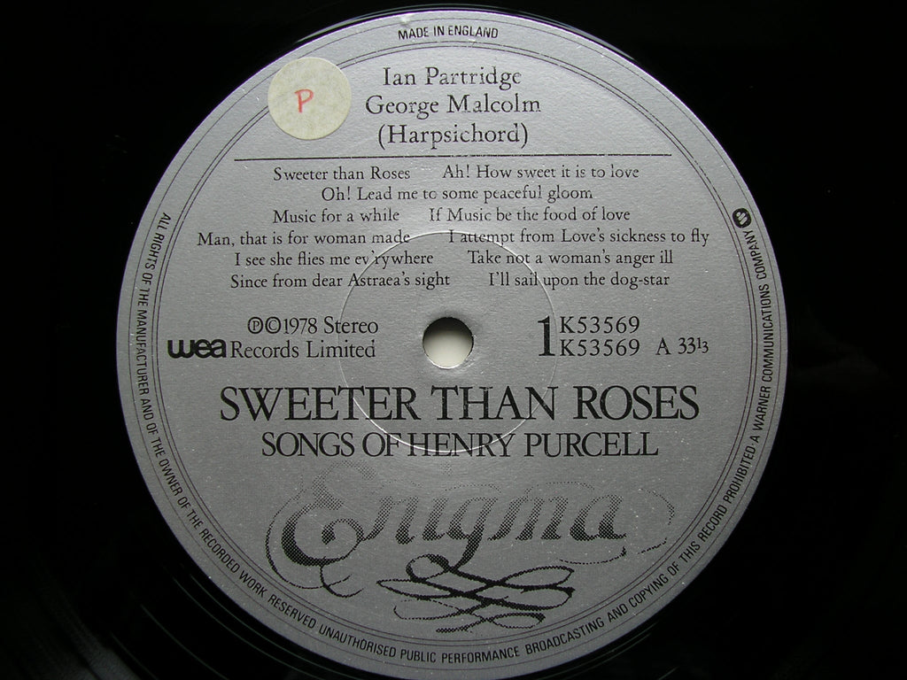 PURCELL: SONGS     IAN PARTRIDGE / GEORGE MALCOLM    K53569