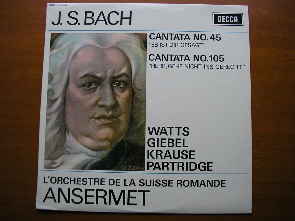 SXL 6266  BACH: CANTATAS Nos. 45  &  105      SOLOISTS / SUISSE ROMANDE / ANSERMET   ED2