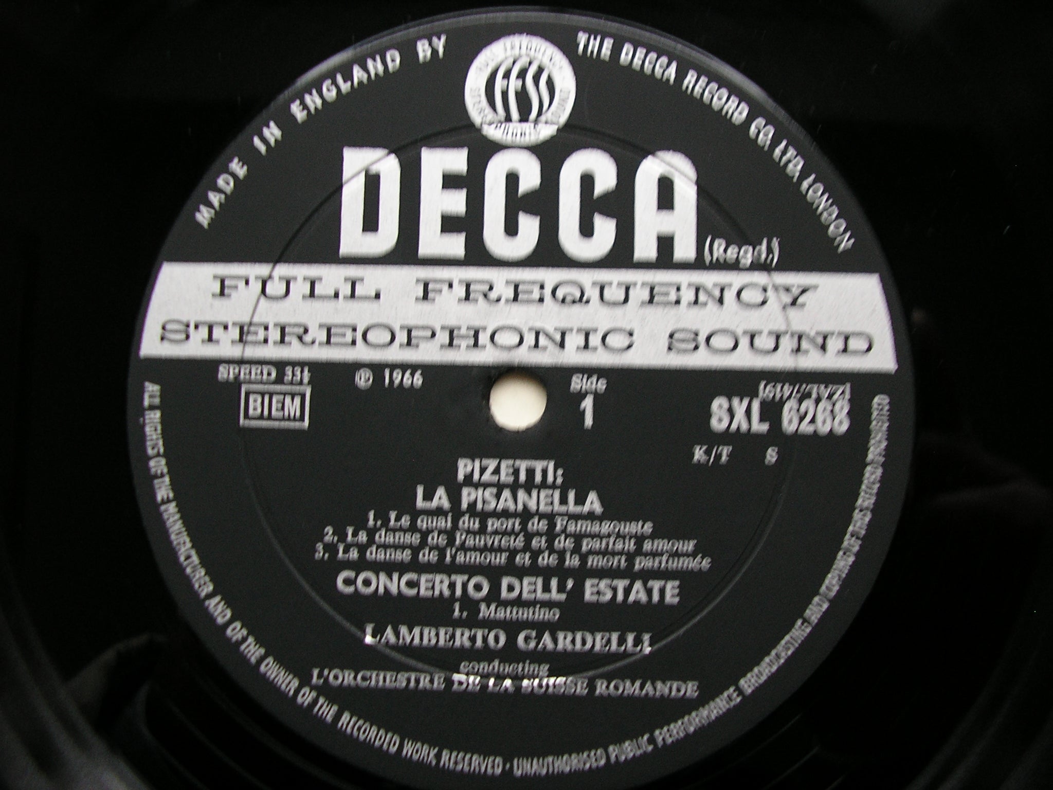 SXL 6268  PIZZETTI: LA PISANELLA / CONCERTO DELL'ESTATE      GARDELLI /SUISSE ROMANDE    ED2