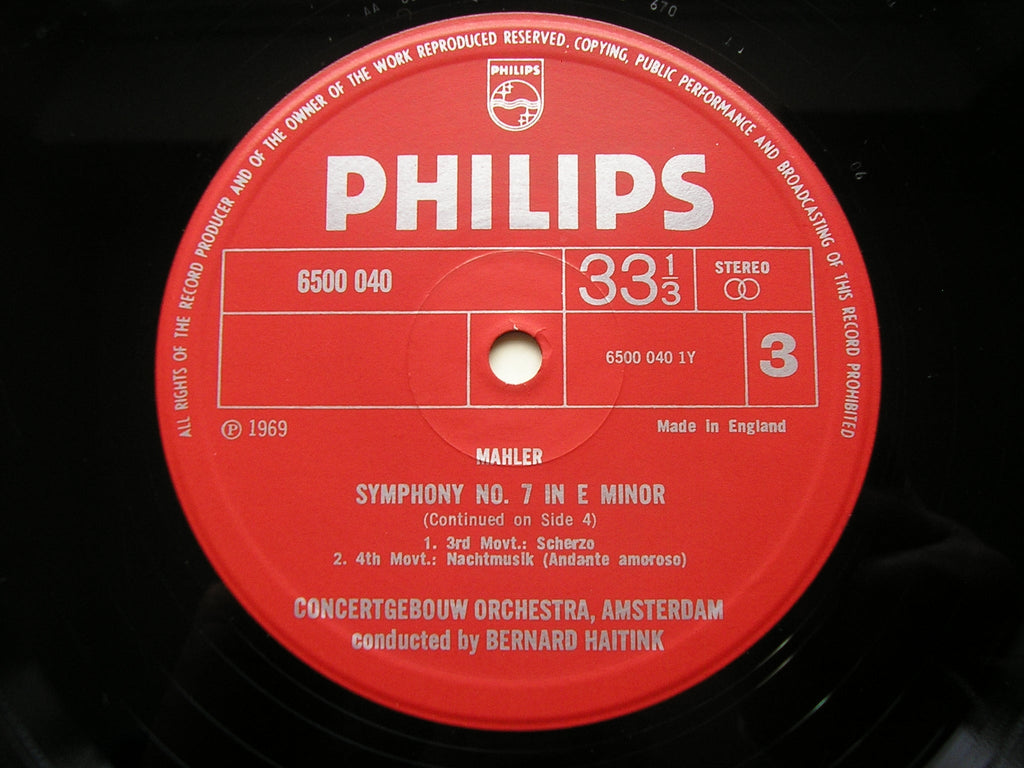 MAHLER: SYMPHONY No. 7    HAITINK / CONCERTGEBOUW ORCHESTRA     6700 036