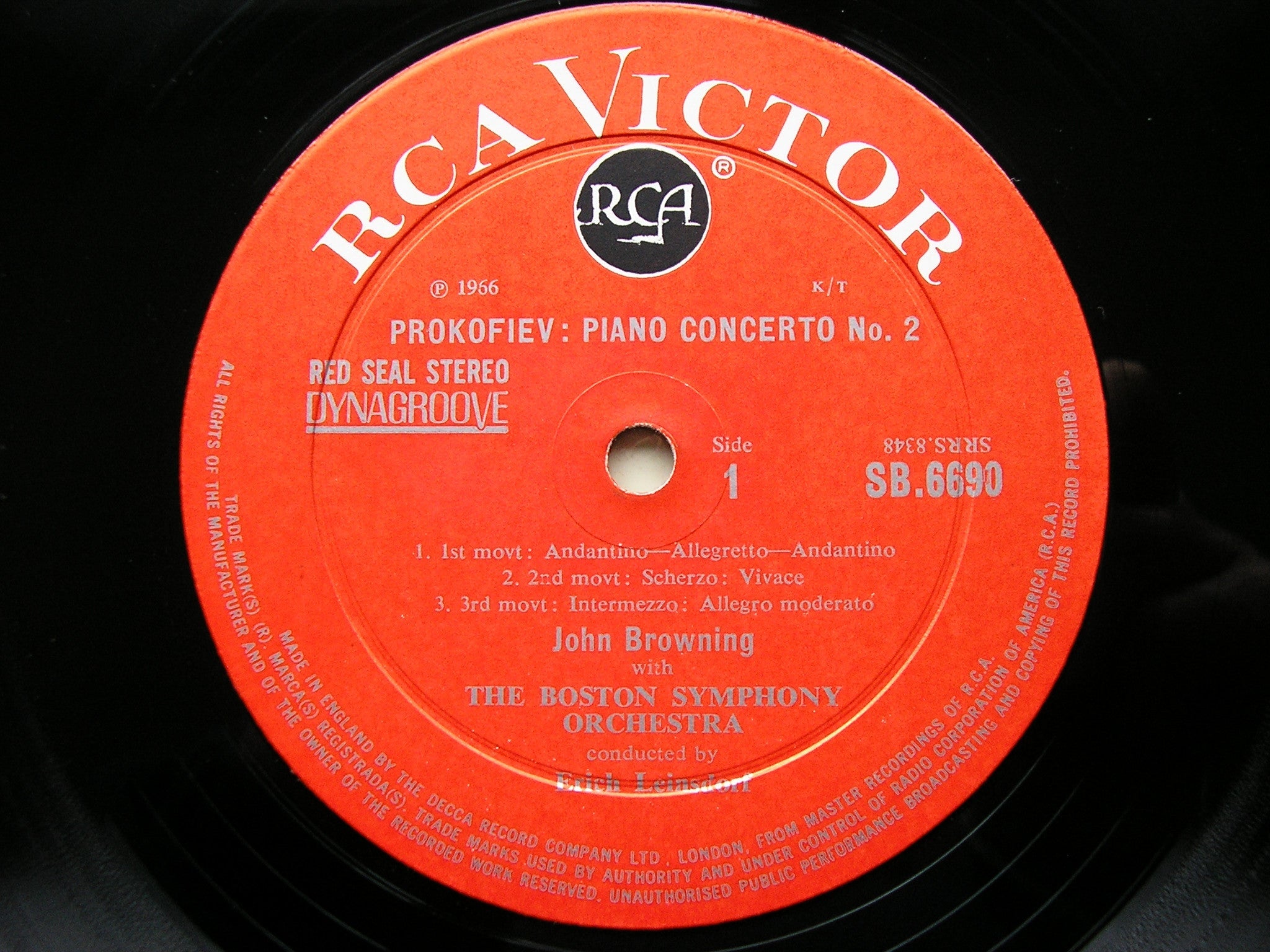 PROKOFIEV: PIANO CONCERTOS Nos. 1 & 2  BROWNING / BOSTON SYMPHONY / LEINSDORF   SB 6690
