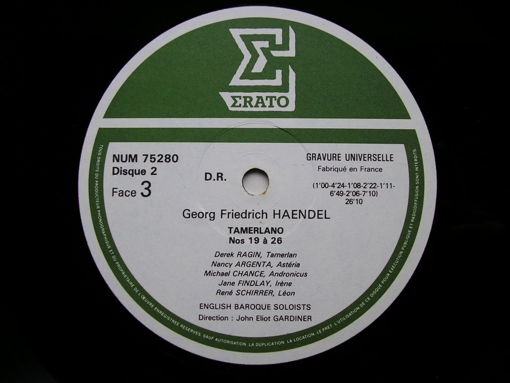 HANDEL:  TAMERLANO (1724)    SOLOISTS / ENGLISH BAROQUE SOLOISTS / GARDINER    3LP    NUM 75278