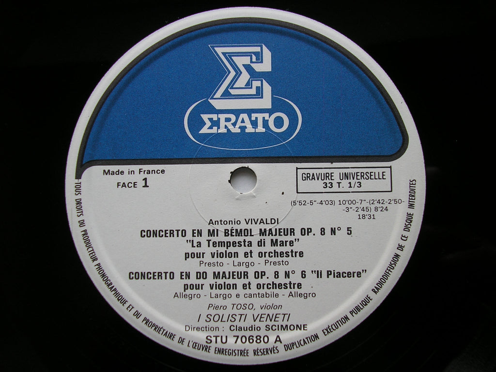 VIVALDI: THE CONTEST BETWEEN HARMONY & INVENTION  Op. 8      SCIMONE / I SOLOISTI VENETI       3LP       STU 70679 / 81