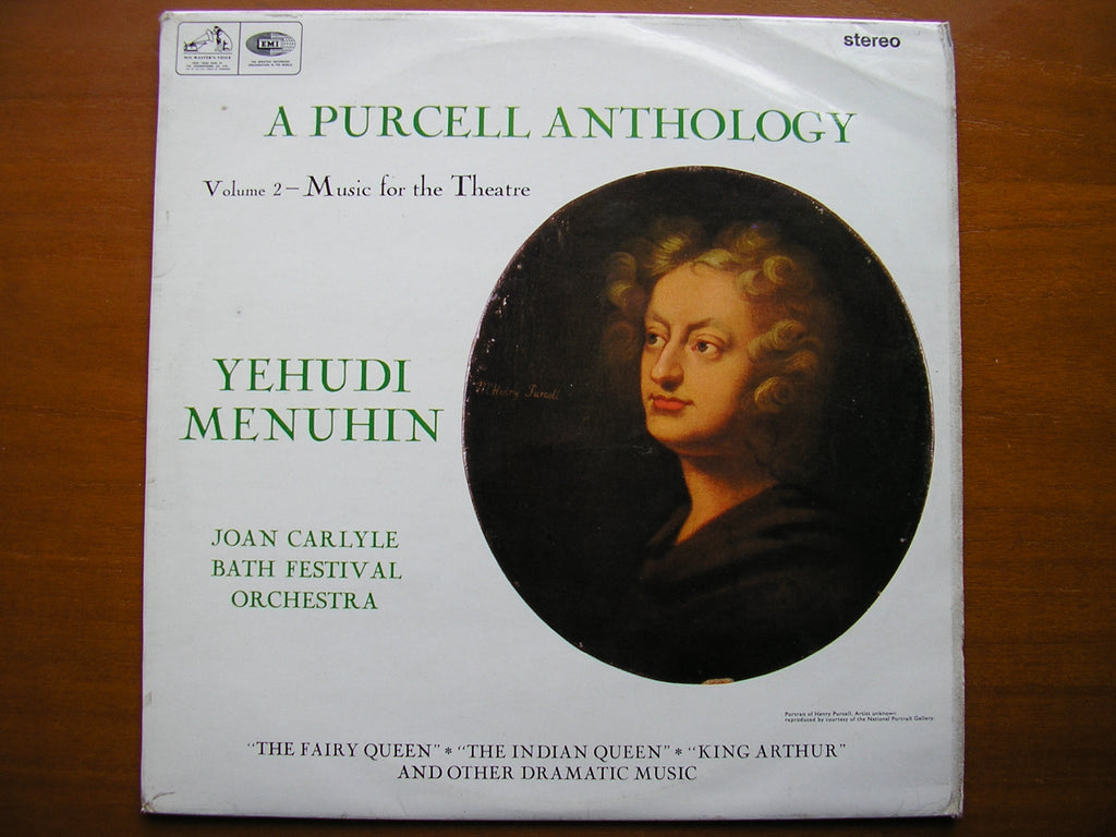 PURCELL: MUSIC FOR THE THEATRE    CARLYLE / BATH FESTIVAL ORCHESTRA / MENUHIN     ASD 2261