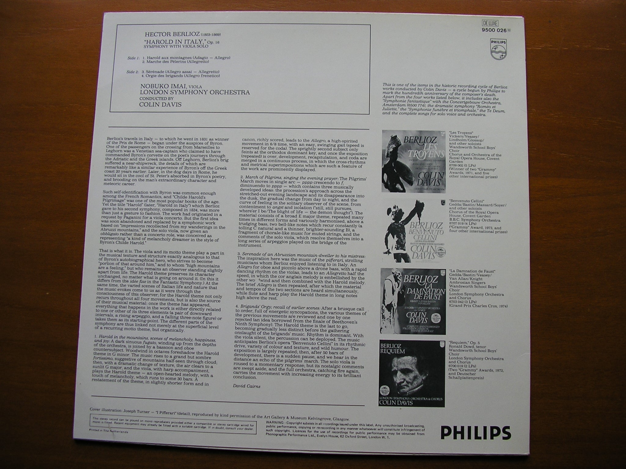 BERLIOZ: HAROLD IN ITALY      IMAI / LONDON SYMPHONY / DAVIS     9500 026
