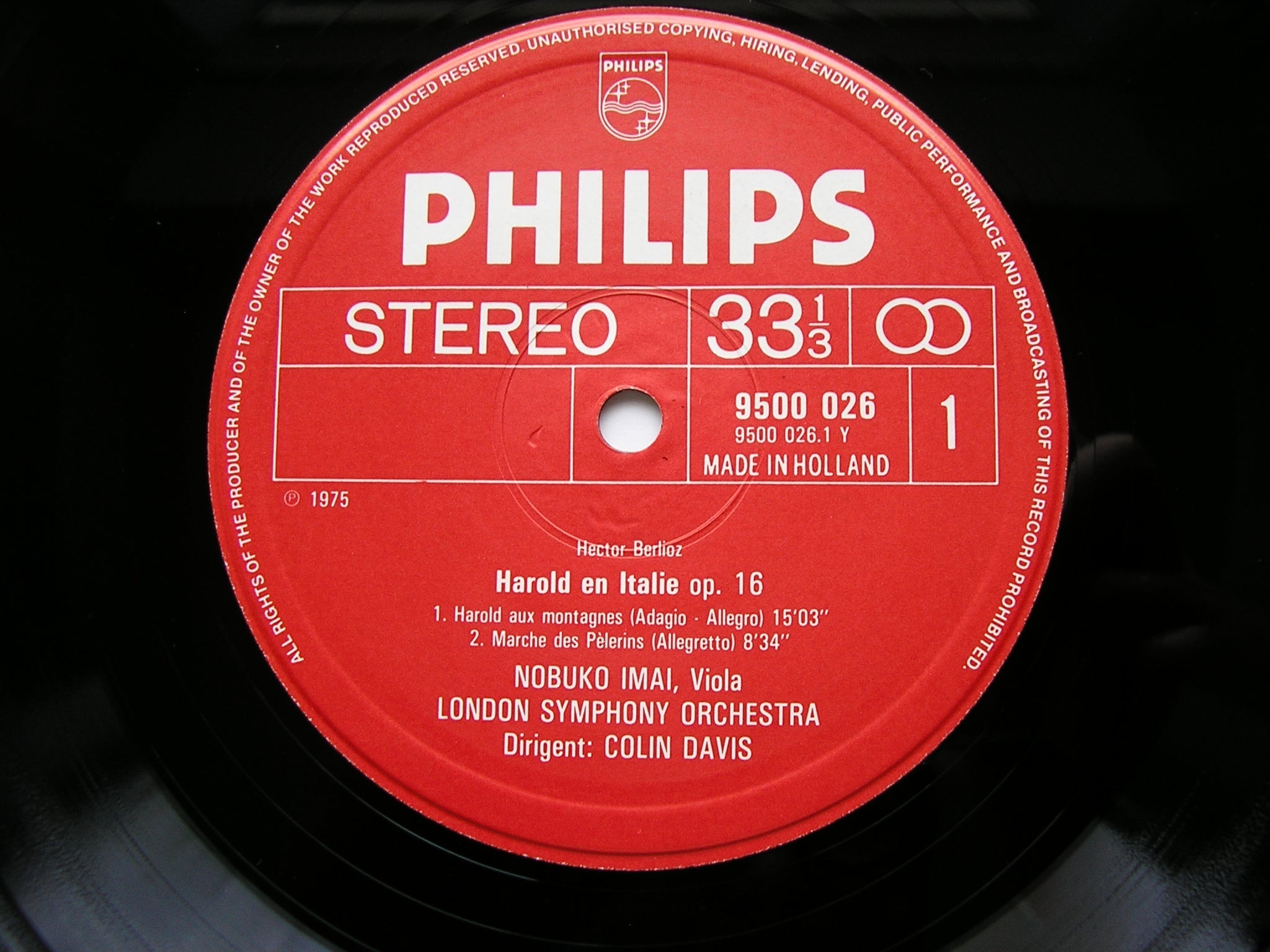 BERLIOZ: HAROLD IN ITALY      IMAI / LONDON SYMPHONY / DAVIS     9500 026