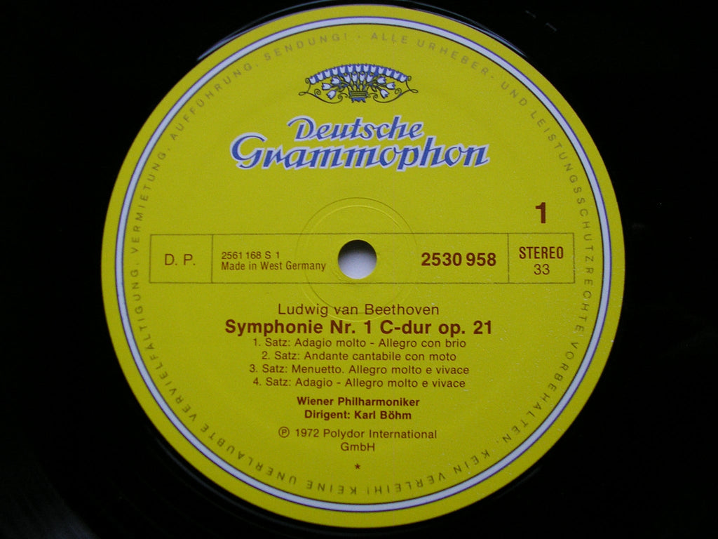 BEETHOVEN: SYMPHONY No. 1 / TWO OVERTURES    BOHM / VIENNA PHILHARMONIC / DRESDEN STATE ORCHESTRA   2530 958