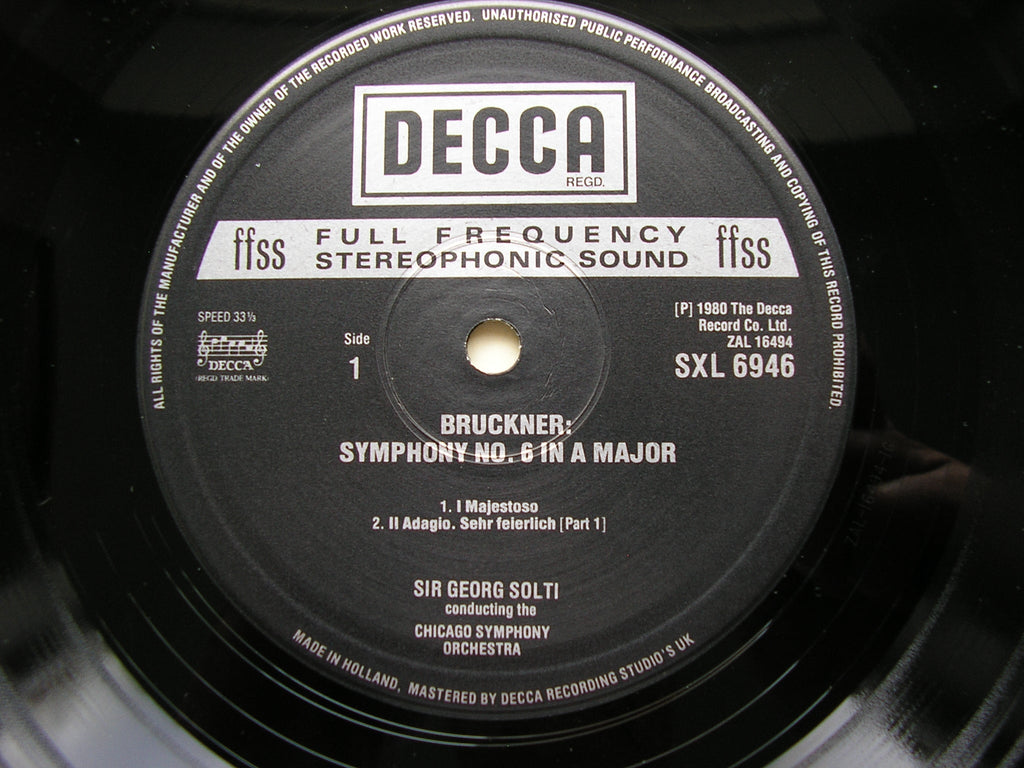 BRUCKNER: SYMPHONY No. 6     SOLTI / CHICAGO SYMPHONY      SXL 6946