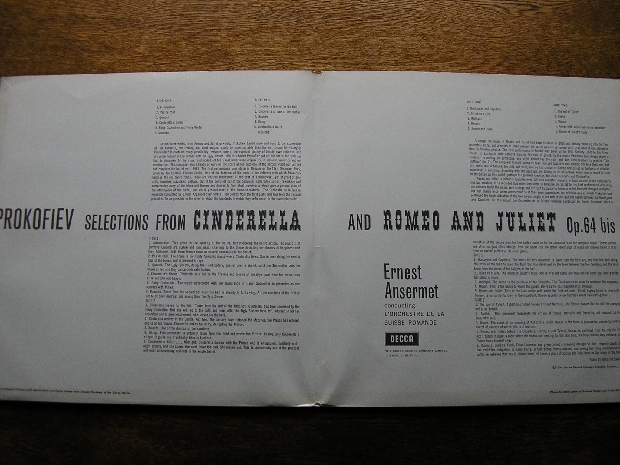 SXL 2306 - 7 PROKOFIEV: ROMEO & JULIET SUITES / CINDERELLA SUITES ANSERMET / SUISSE ROMANDE