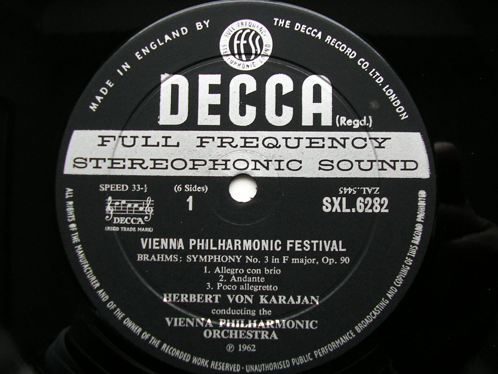 SXL 6282 / 4  VIENNA PHILHARMONIC FESTIVAL: BRAHMS / STRAUSS / MOZART / HAYDN      KARAJAN   3LP    ED2