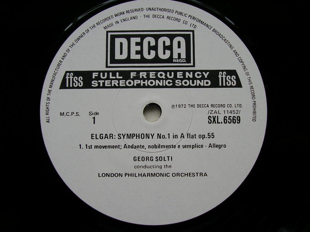 ELGAR: SYMPHONY No. 1       SOLTI / LONDON PHILHARMONIC      SXL 6569