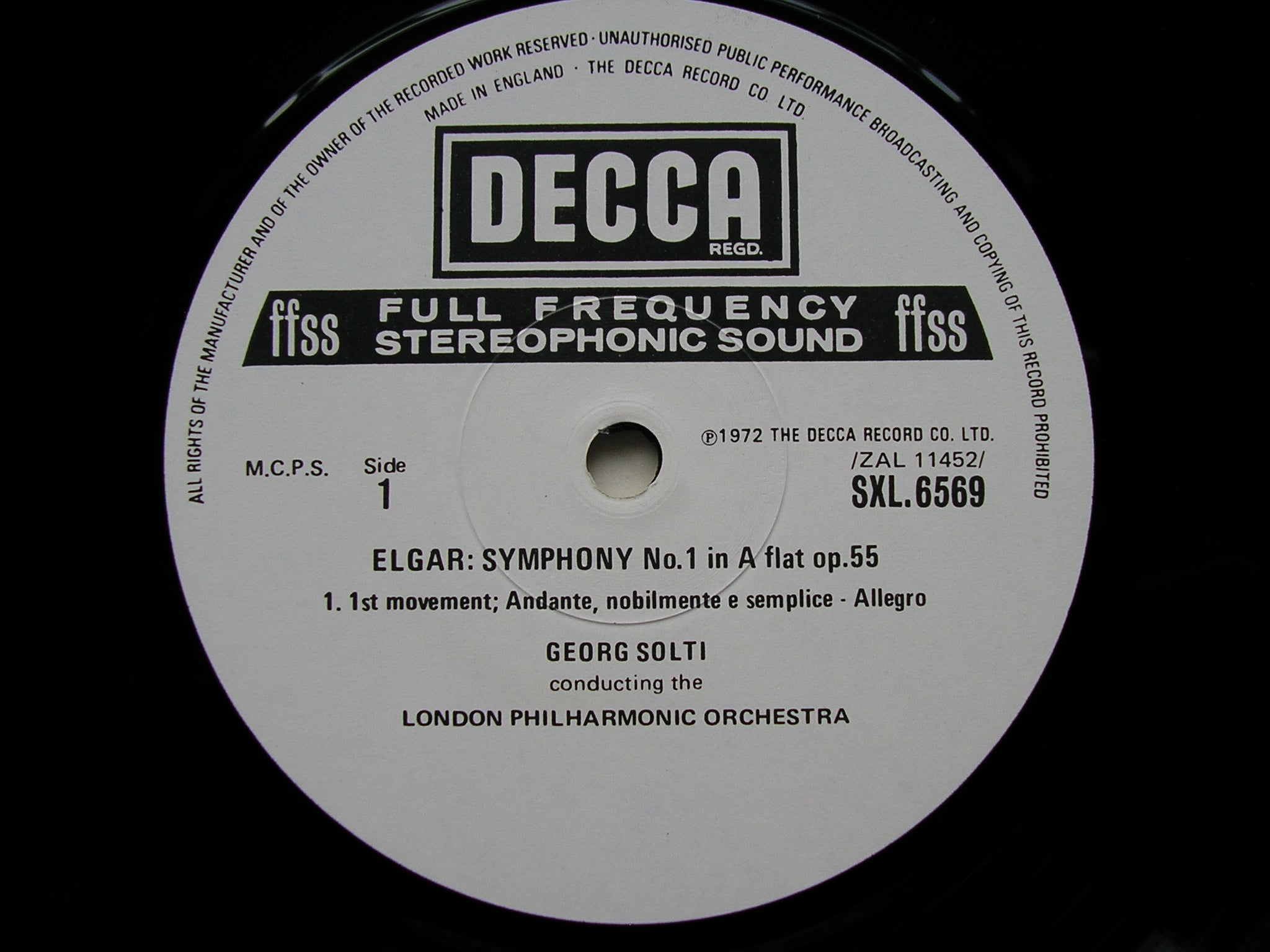 ELGAR: SYMPHONY No. 1       SOLTI / LONDON PHILHARMONIC      SXL 6569