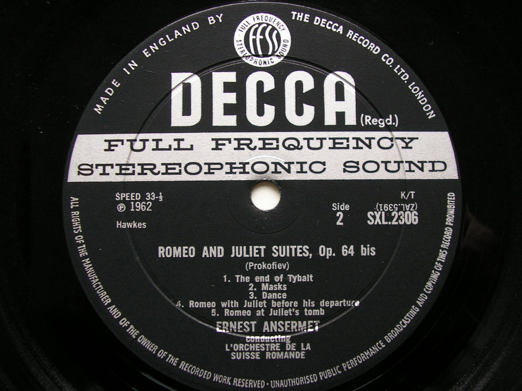 SXL 2306 - 7 PROKOFIEV: ROMEO & JULIET SUITES / CINDERELLA SUITES ANSERMET / SUISSE ROMANDE