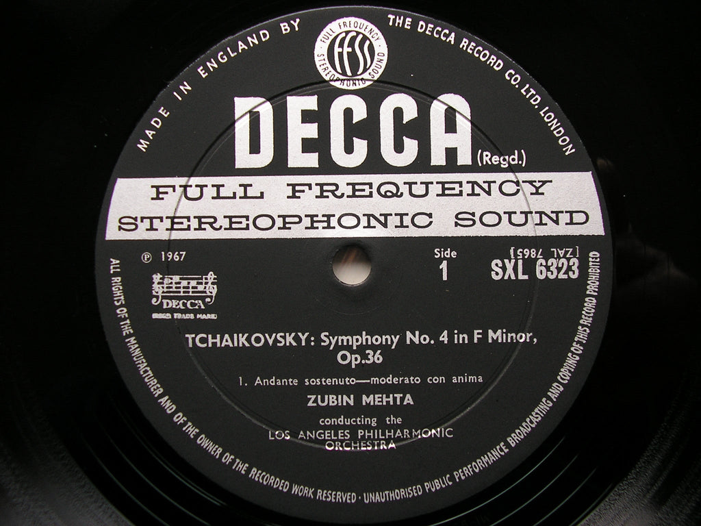 SXL 6323 TCHAIKOVSKY: SYMPHONY No. 4 MEHTA / LOS ANGELES PHILHARMONIC