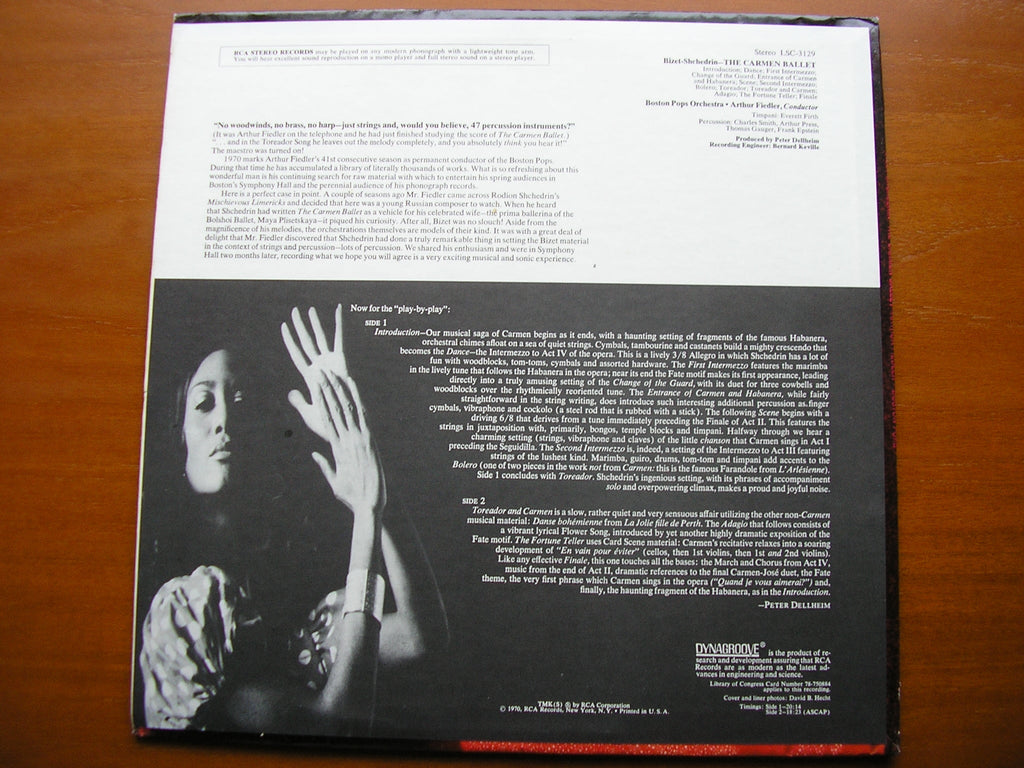 BIZET - SHCHEDRIN:  THE CARMEN BALLET     FIEDLER / BOSTON POPS ORCHESTRA     LSC 3129