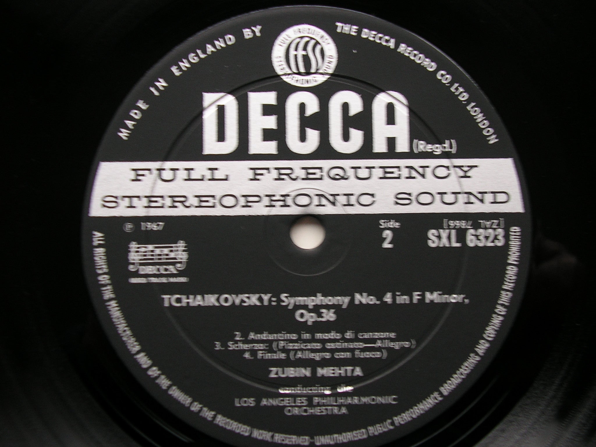 SXL 6323 TCHAIKOVSKY: SYMPHONY No. 4 MEHTA / LOS ANGELES PHILHARMONIC
