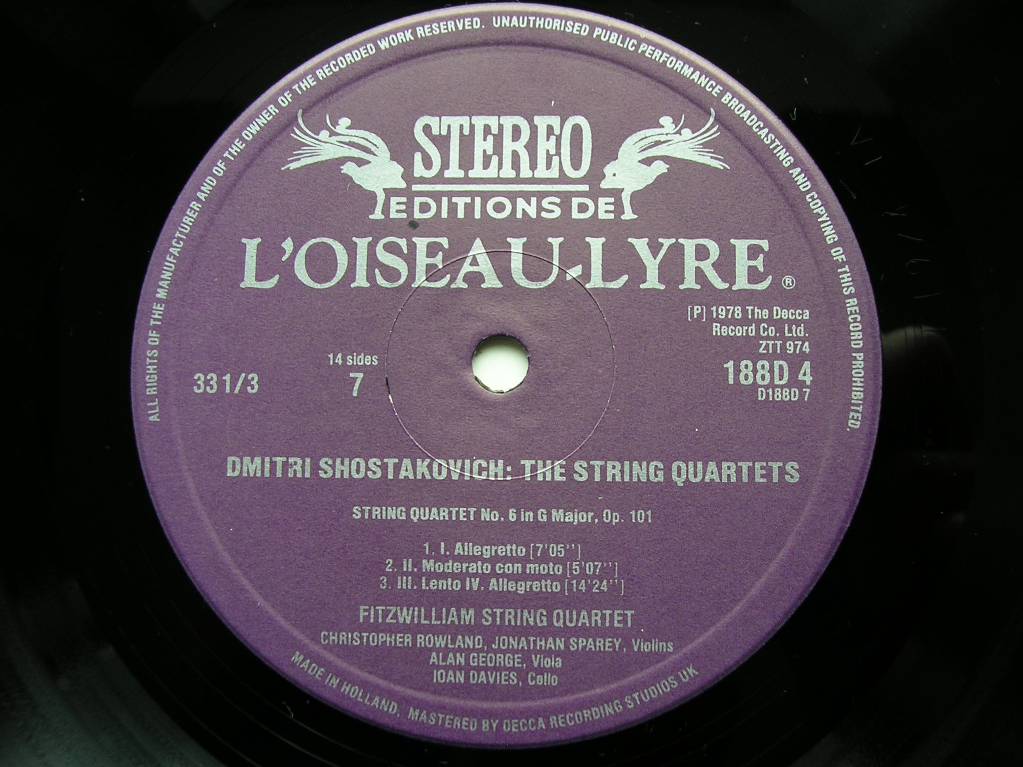 SHOSTAKOVICH: STRING QUARTETS Nos. 1 - 15      FITZWILLIAM STRING QUARTET      D188 D7