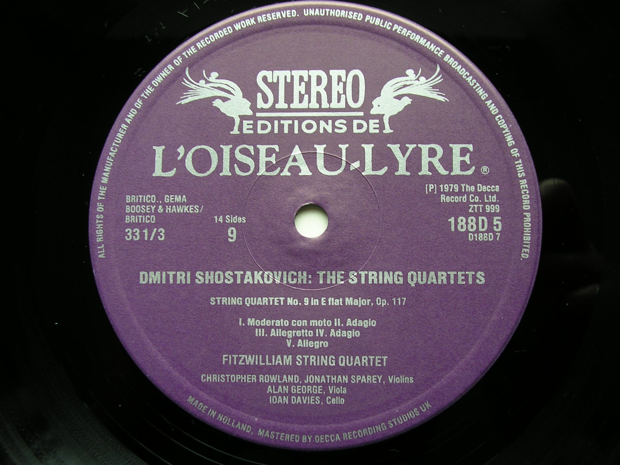 SHOSTAKOVICH: STRING QUARTETS Nos. 1 - 15      FITZWILLIAM STRING QUARTET      D188 D7